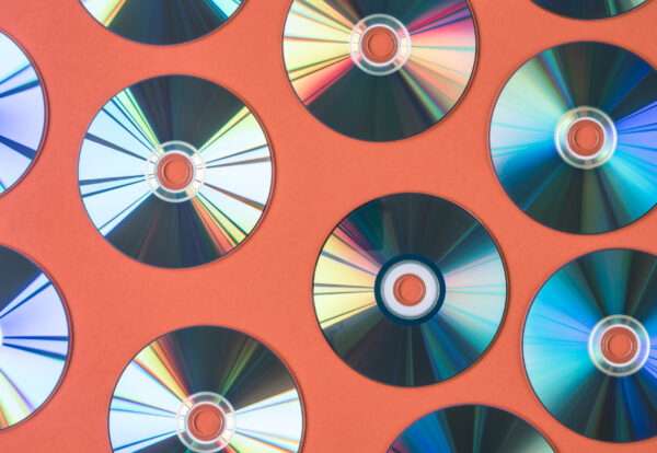 Background of CD DVD for audio and video data recording.