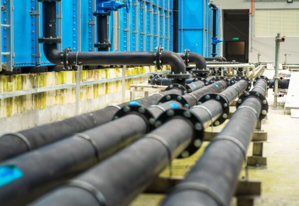 Water pipe engineering, watering transport system in iron duct pipes.